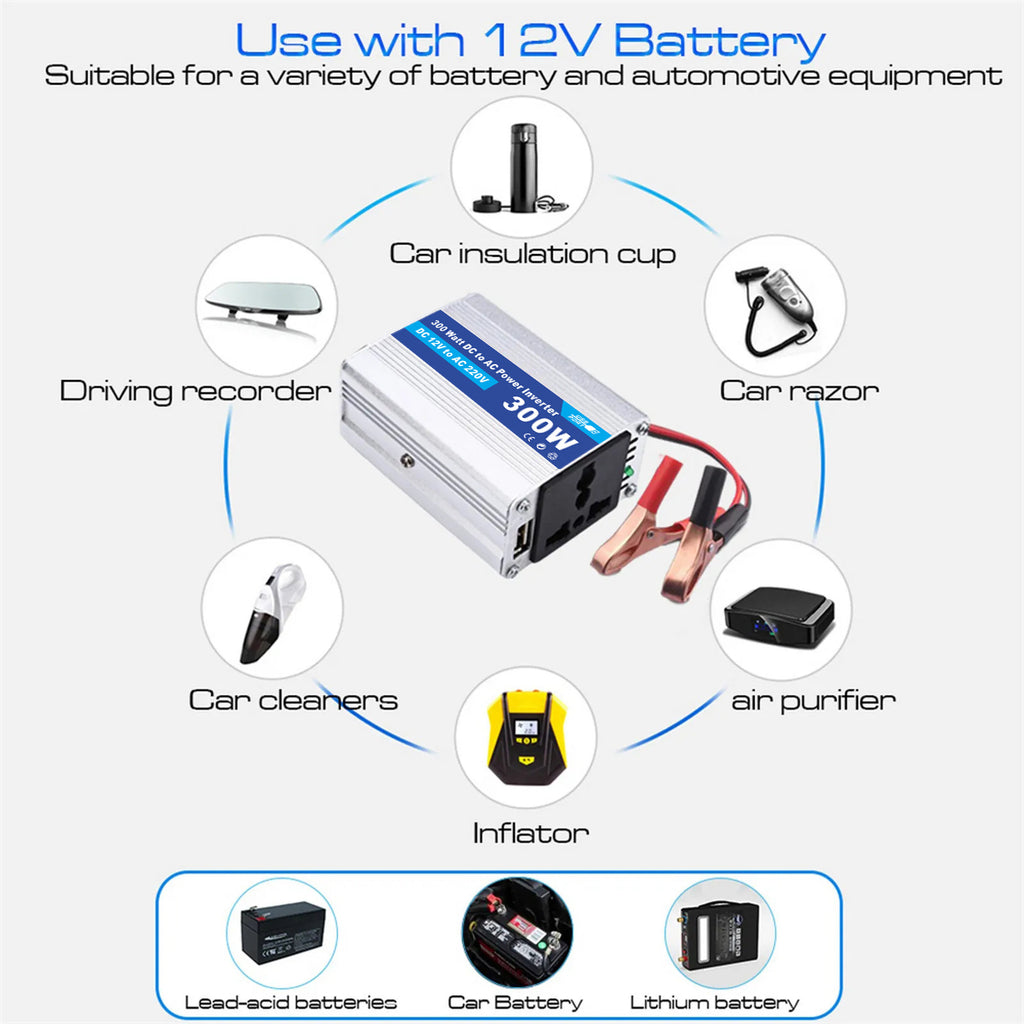 Motorcycle and Car Accessories150W Car Converter Inverter Car Inverter Power Supply DC12V Transfer Communication220V