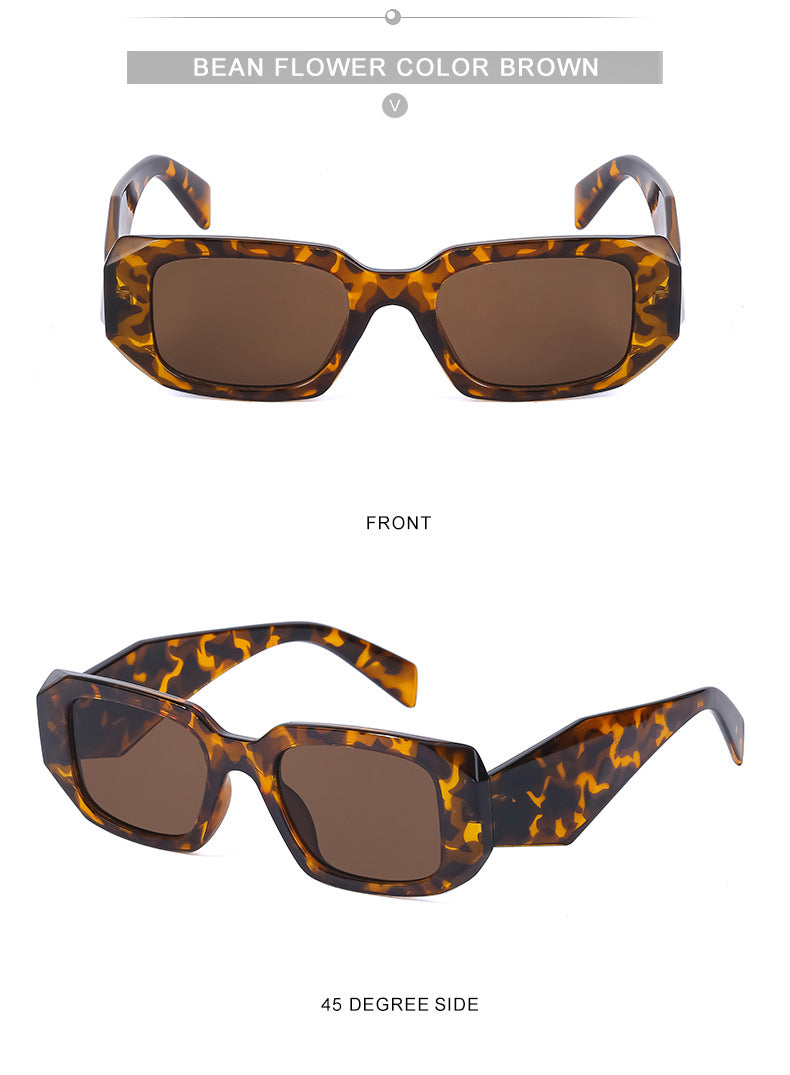 Irregular Square Frame Sunglasses for Women Trendy European and American Fashion Small Frame Wide Leg Sunglasses UV Protection sunglasses