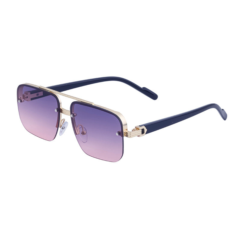 2025New Fashion Half-Frame Cut Edge Sunglasses for Women, High-End Driving Sunglasses for Men, Wholesale Glasses