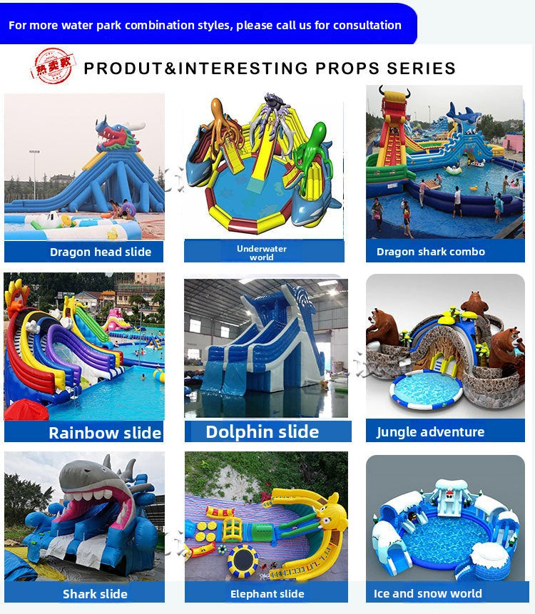 Inflatable Water Park Slide Equipment Manufacturer Elephant Panda Combination Large Frame Swimming Pool Children's Amusement