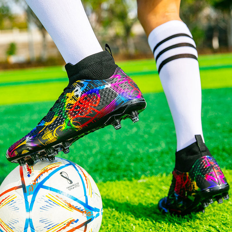 Youth Football Shoes Men and Women Long Spikes Adult Professional Sports Training Shoes Artificial Grass Non-Slip Wear-Resistant Competition Shoes