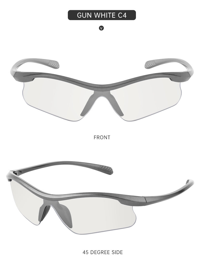 European and American Style Half-Frame Cycling Sunglasses Windproof Sunglasses for Women Personalized Outdoor Sports Running Glasses Eye Protection for Men