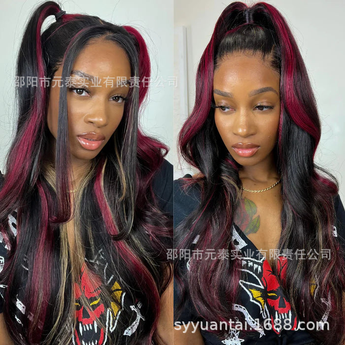 Highlight Ombre Lace Front Wig 13x6 Wavy Lace Glueless Wig