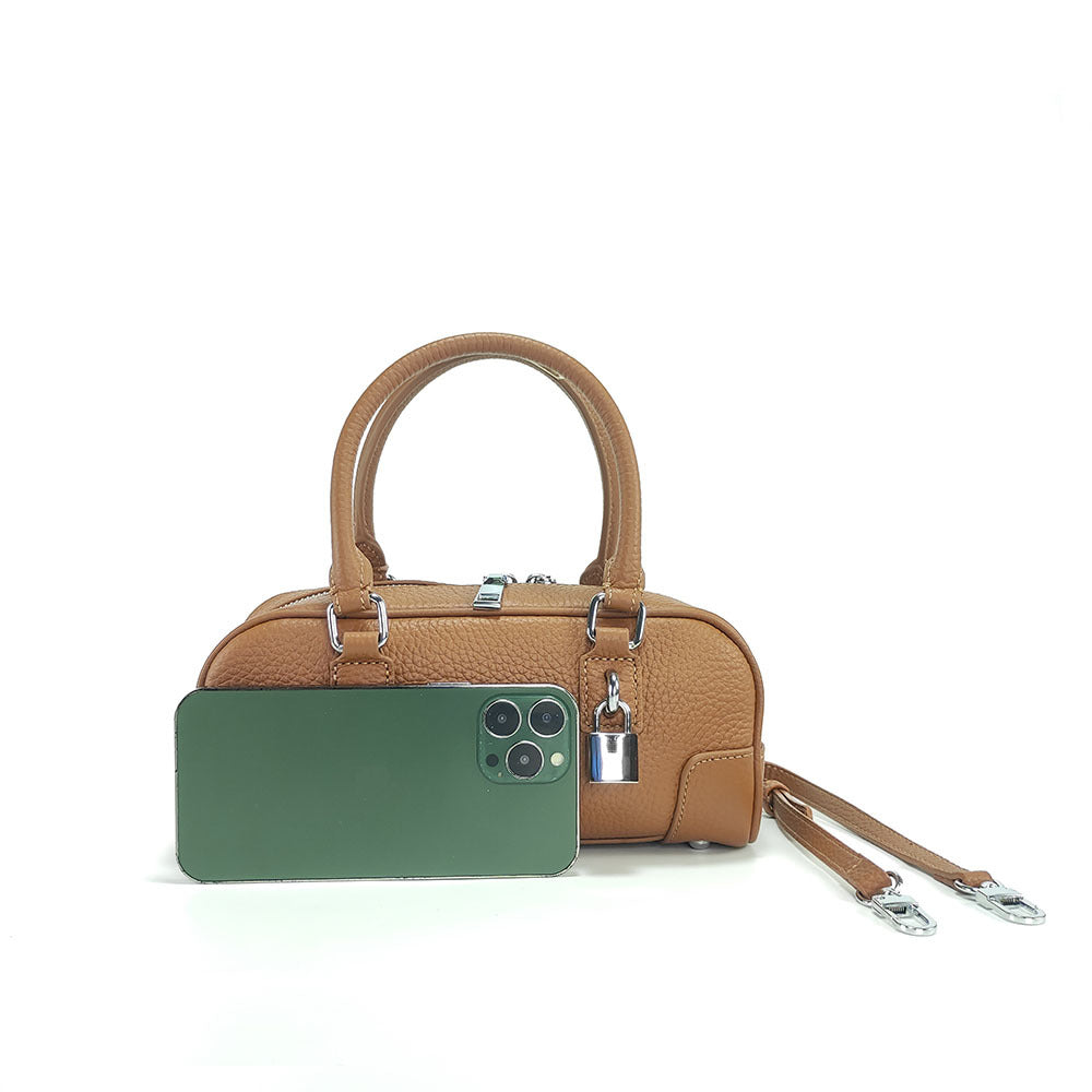 Niche Genuine Leather Women's Boston Handbag2025New Simple Fresh Pillow Bag Versatile Shoulder Crossbody Bag