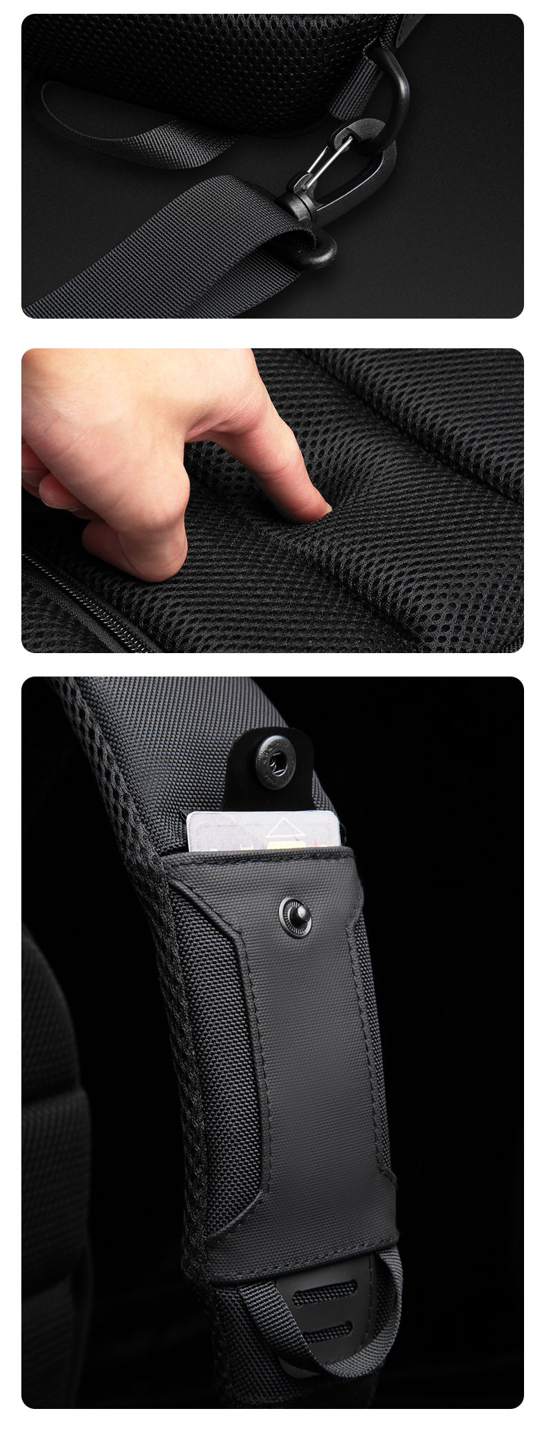 ozuko Functional trendy men's chest bag PC Hard Shell Waterproof Multifunctional Crossbody Bag Shoulder Outing Sports Men's Bag