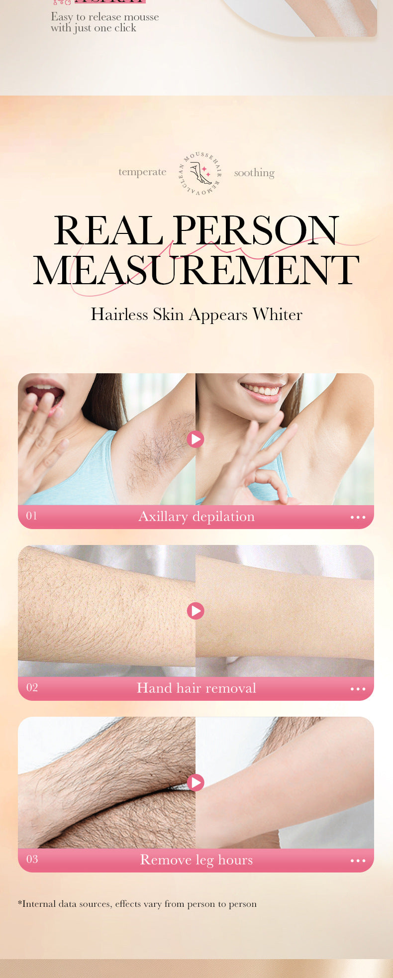 Hair Removal Mousse100gSADOER Hair Removal Non-Irritating Silky Smooth Skin Cleansing Depilatory Cream  Wholesale