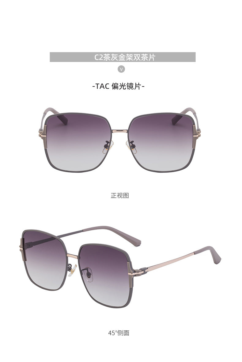 2025New European and American Fashion Square Frame Polarized Sunglasses for Women High-end Outdoor Sun Protection Sunglasses Wholesale