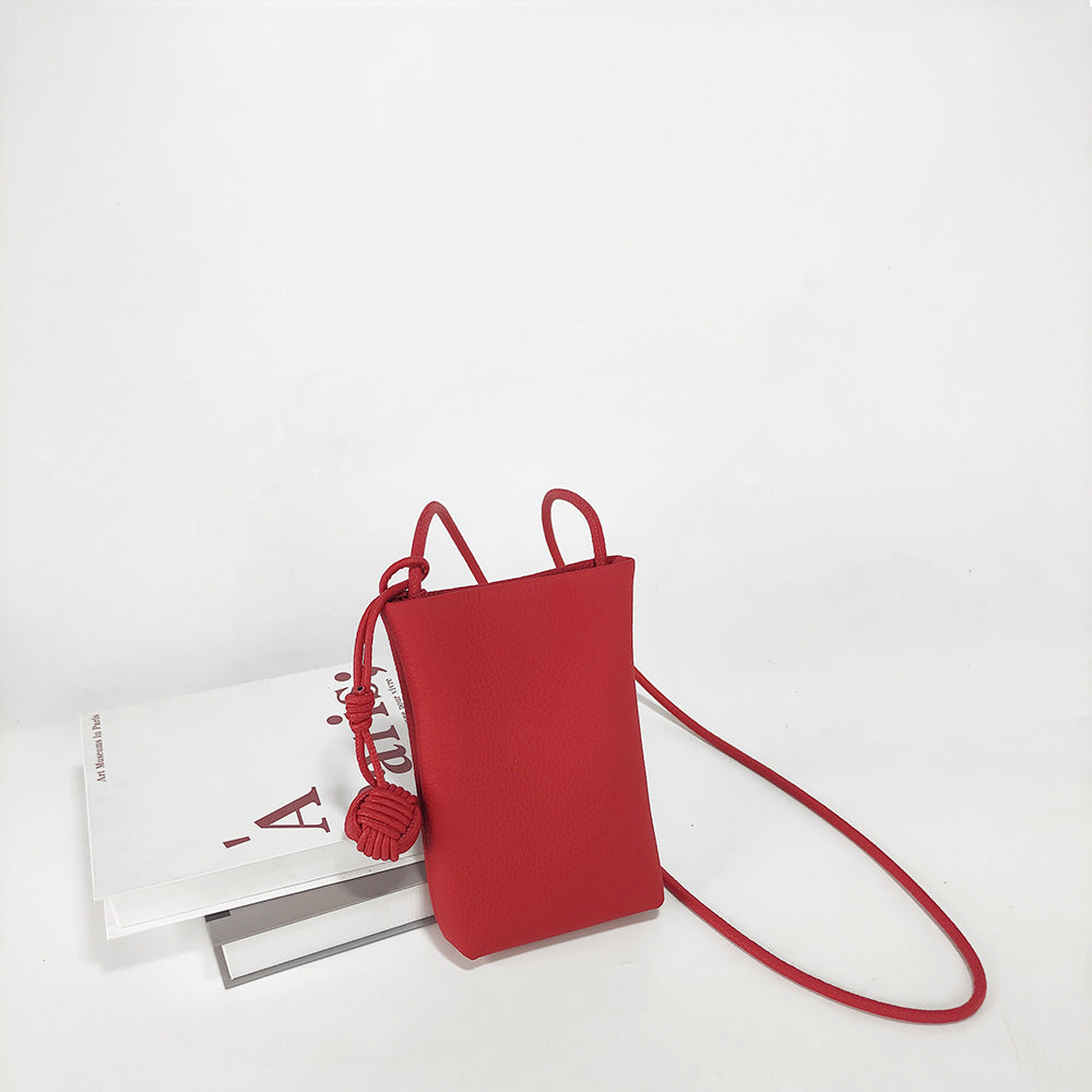 Mini Genuine Leather Phone Bag for Women togo Top Grain Leather Small Square Bag2025New Fashion Simple Versatile Crossbody Bag
