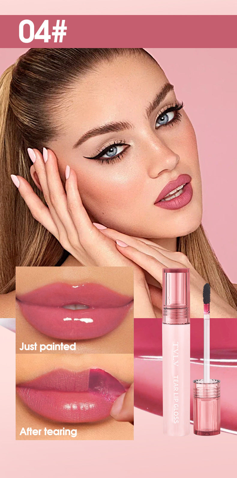 Makeup Peel-off Lip Glaze Nude Color Lip Gloss Pen Film-forming Waterproof Long-lasting Non-stick Cup Full Supply