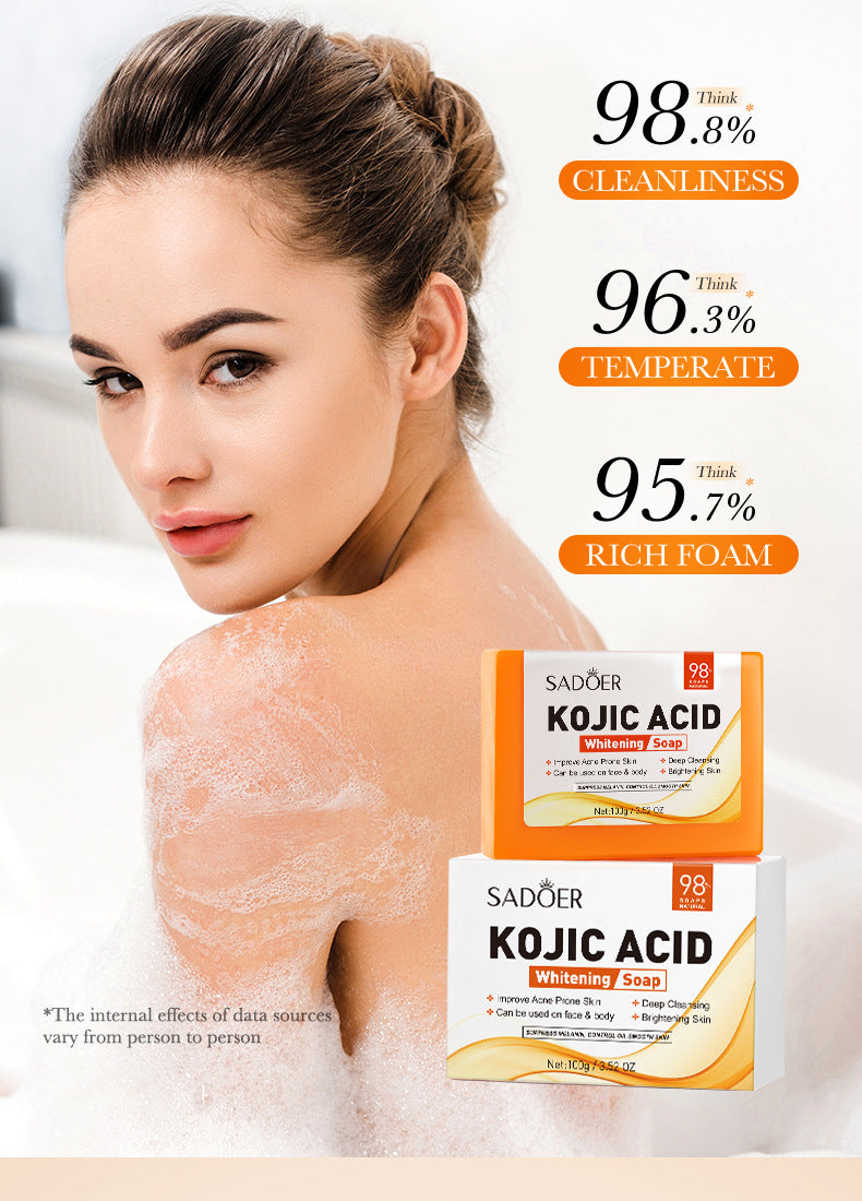 Kojic Acid Whitening Soap100g SADOER Clean Bathing Facial Soap Handmade Soap  Wholesale