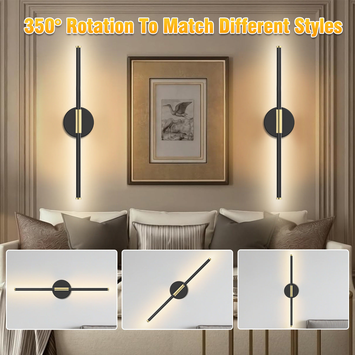Dual-Head Detachable Wall Lamp No Wiring Required Wall Lamp Reading Wall Lamp Dimmable Wall Lamp Indoor Wall Lamp Magnetic Wall Lamp