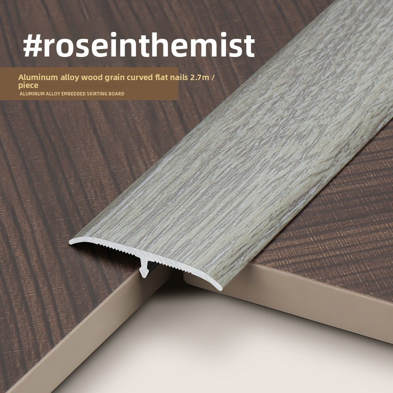 Aluminum alloy wood grain flooring trim edge strip t Door threshold edge trim strip, door seam trim strip, aluminum buckle strip