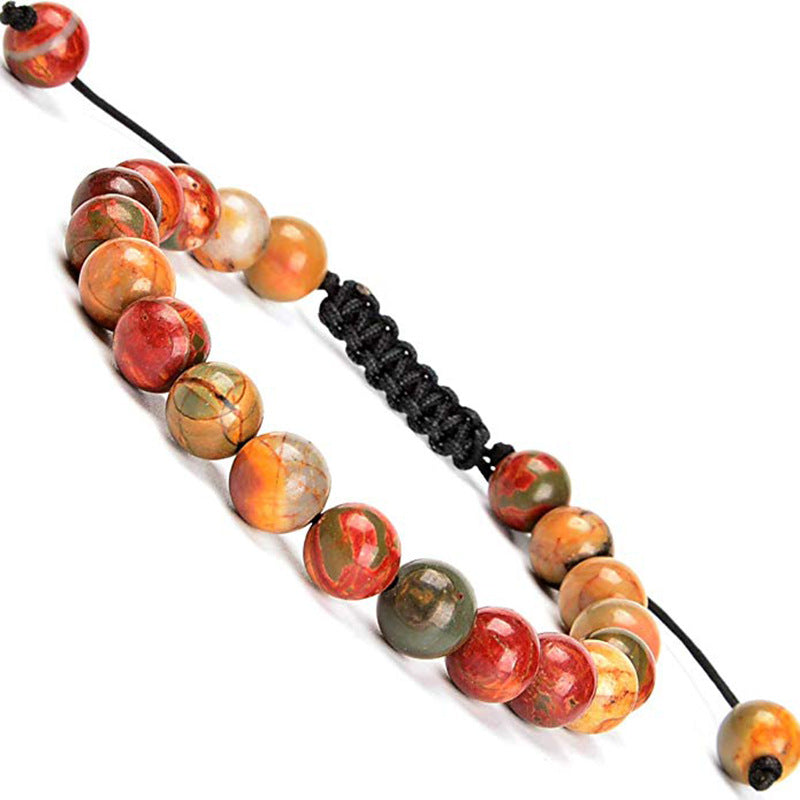 AliExpress Natural Tiger Eye Stone Bracelet Agate Couple Woven Bracelet Peacock Stone Woven Bracelet
