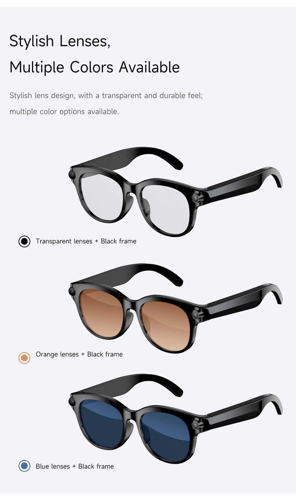 M89Smart Glasses200100 Megapixel Camera with Image Stabilization720P Video Recording WiFi6Transmission AI Simultaneous interpretation