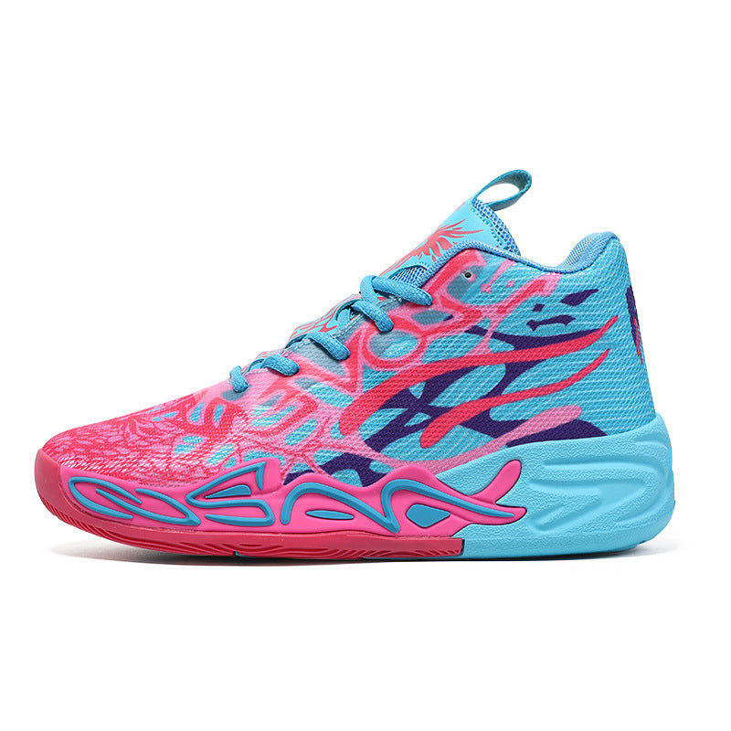 Fashion Trend Basketball Shoes New Youth Mandarin Duck Mesh Breathable Sports Shoes High-Top Training Boots