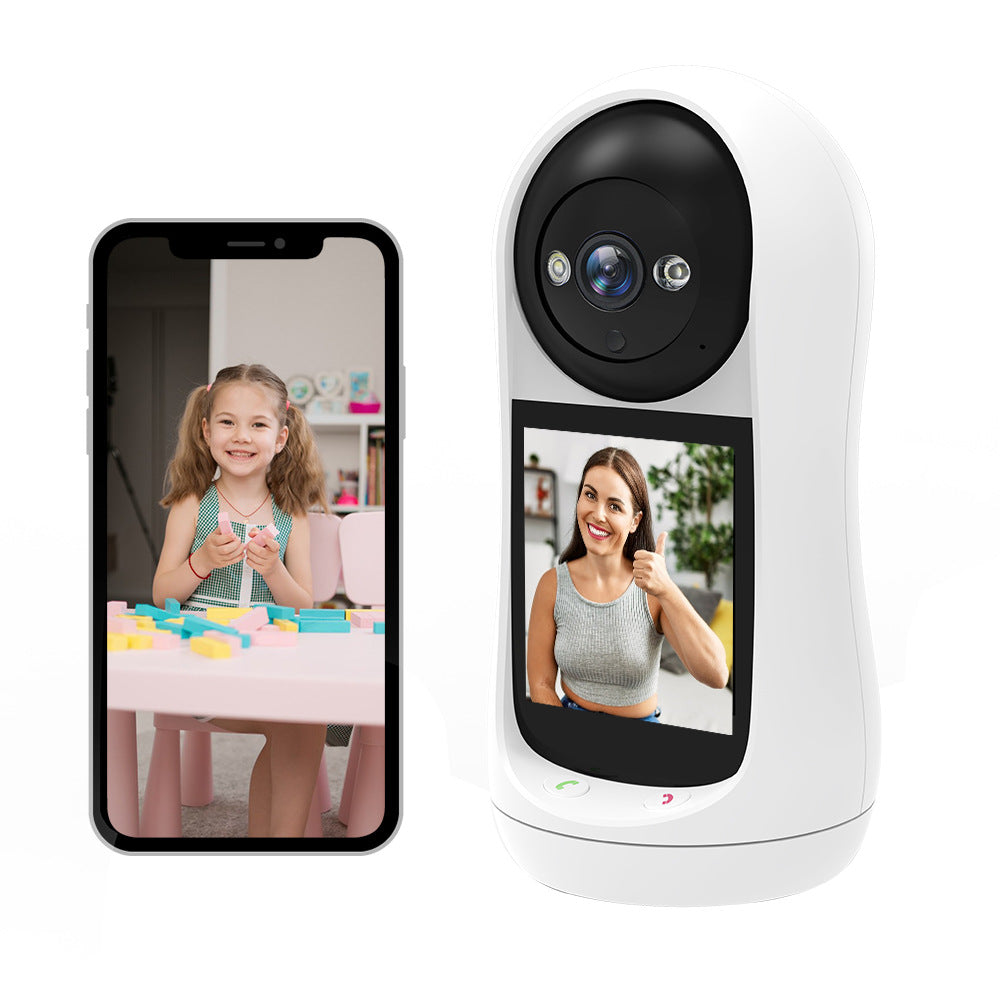 Smart Surveillance Camera with Visual Two-Way Video Call, One-Key Call, Screen, Home Baby Monitor, Infrared