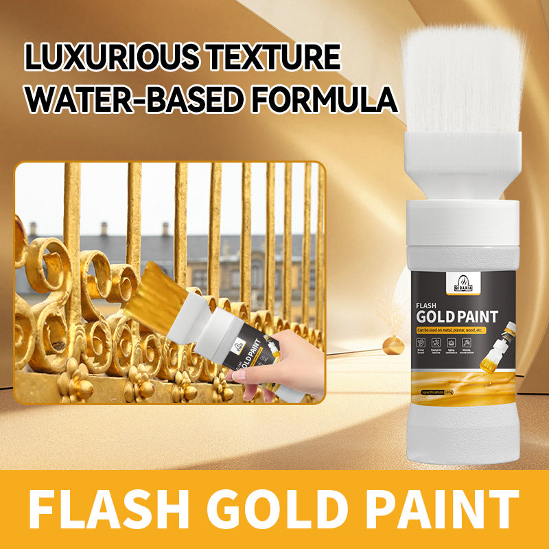 Water-based Gold Foil Paint Gold Paint Water-based Paint Iron Art Iron Door Railing Renovation with Brush Paint Manufacturer