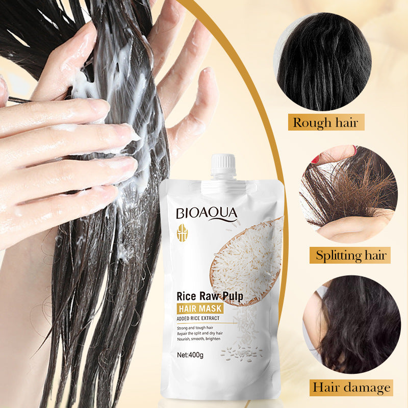 Rice Puree Hair Mask400gBIOAOUA Smooth and Fluffy Hair Conditioner  Wholesale
