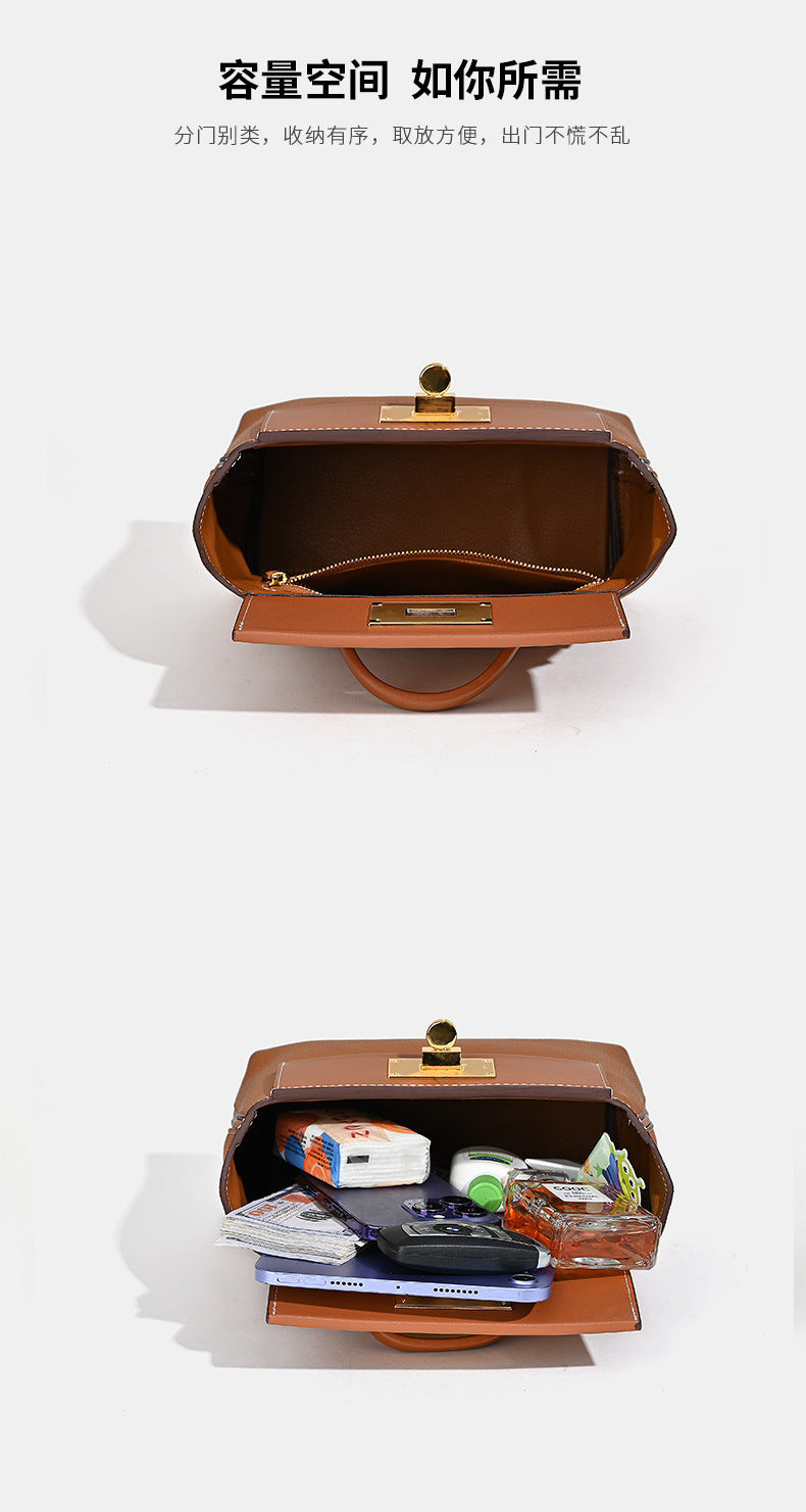 New European and American Style Kelly Bag Versatile Dumpling Bag High-Quality Texture Top Layer Fashion Women's Handbag Tote Shoulder Crossbody Bag