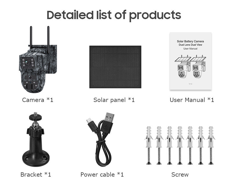 Specially designed for Solar Surveillance Cameras6MP High Definition Dual Screen4G Outdoor Waterproof Camera New Camouflage