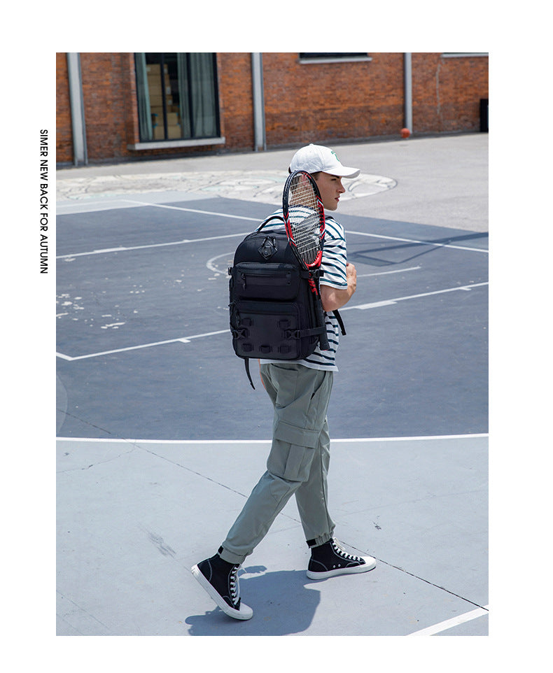 ozuko Men's Tactical Backpack Waterproof and Wear-Resistant Computer Backpack Outdoor Mountaineering Large Capacity Commuting Travel Bag