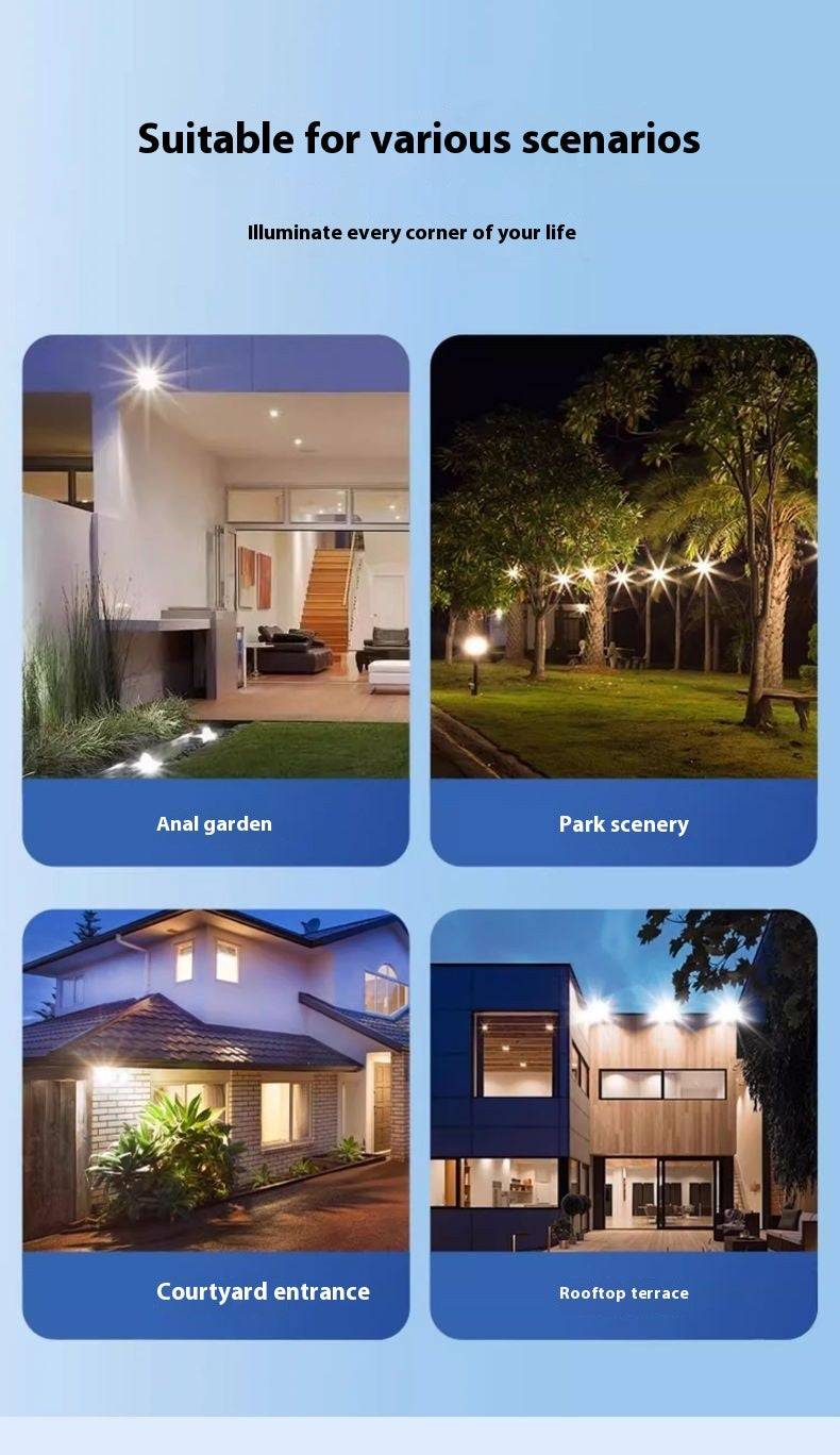 High Power LED Lighting Solar Garden Street Floodlight High-quality Outdoor Lighting Suitable for Roads IP65 Protection Level