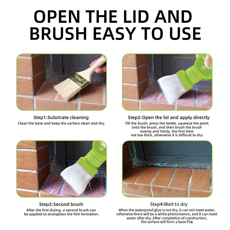 QIDAXIA Transparent Waterproof Adhesive Indoor Waterproof Adhesive Bathroom No-Drill Tile Crack Repair Waterproof Coating