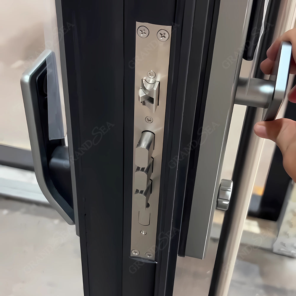 USA Style Exterior Modern High Glossy Black Solid Metal Front Aluminum Stainless Steel Pivot Entry Doors Price
