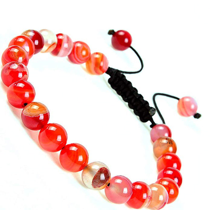 AliExpress Natural Tiger Eye Stone Bracelet Agate Couple Woven Bracelet Peacock Stone Woven Bracelet