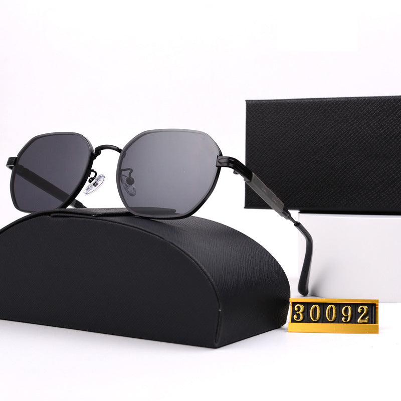 New P Home Polygonal Metal Sunglasses 30092Fashionable Trendy Metal Hexagonal Frame