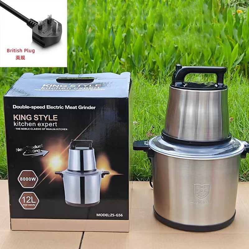 Fufumachine15L Meat Grinder Vegetable Chopper Garlic Press Multi-Functional Stainless Steel Blender Baby Food Processor