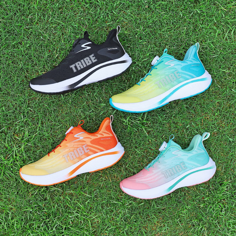Full Palm Carbon Plate Running Shoes Mesh Ultra-Light Shock Absorption Men and Women Students Racing Jogging Sports Marathon Professional Running Shoes