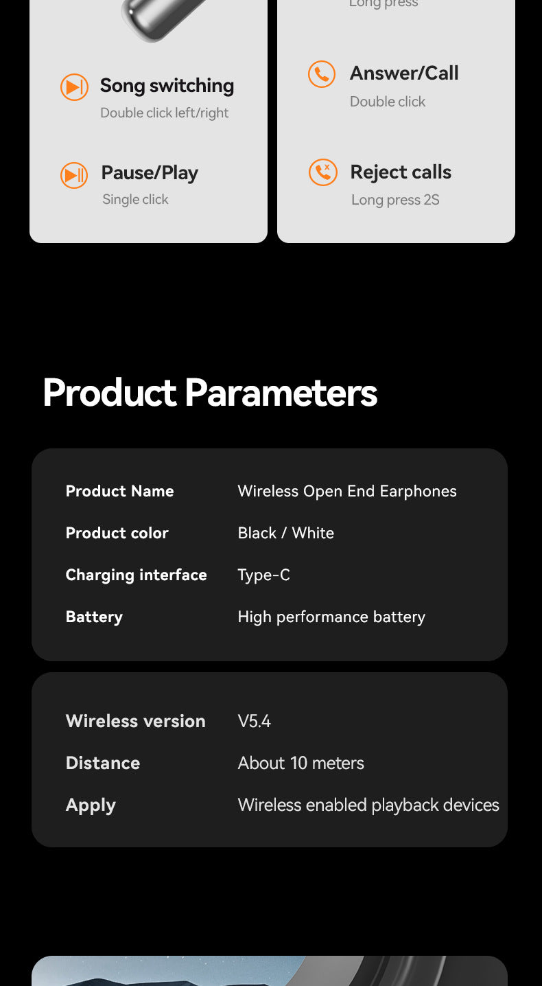 New M113Rotating Small Coconut Ball Dual Ear Noise Cancelling Wireless Bluetooth Earphones Air Bone Conduction Ear Hook Waterproof Sports