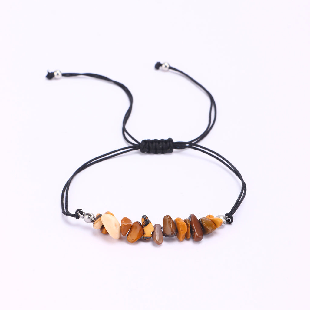 Women's Woven Crystal Stone Bracelet Women's Friendship Gift Simple Fashion Adjustable Amethyst Woven Bracelet