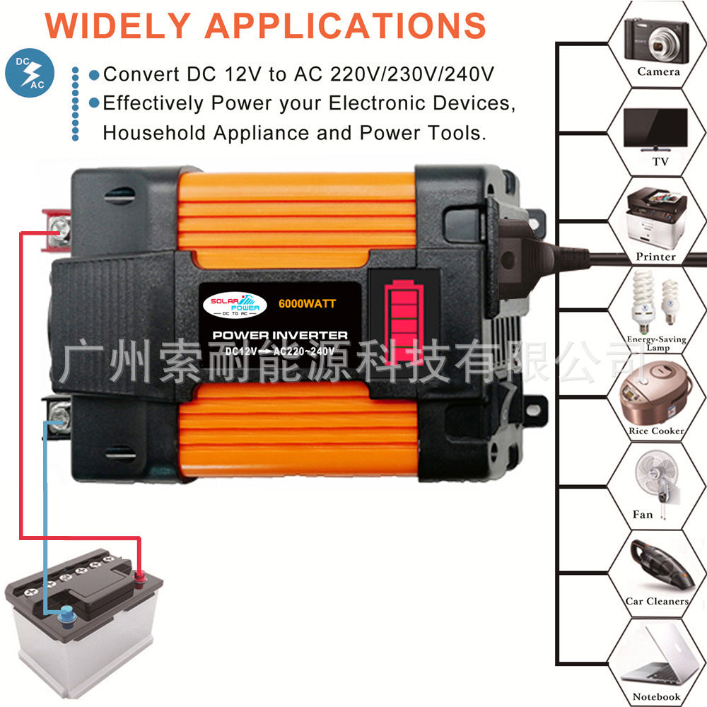 Vehicle Inverter300W/500W 12V Turn110V 220V Battery Level Indicator inverter