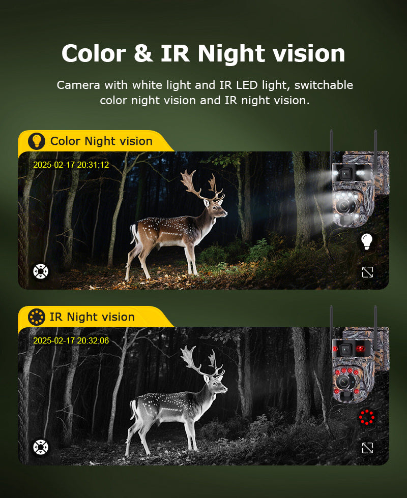 Specially designed for the new bush camouflage pattern4G Solar-powered Camera6MP Hd202x Zoom Surveillance Camera