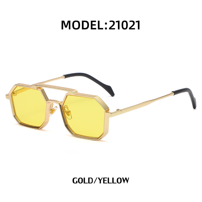 New European and American Steampunk Style Sunglasses for Men, Polygonal Small Frame Sunglasses for Women, Trendy sunglasses Wholesale