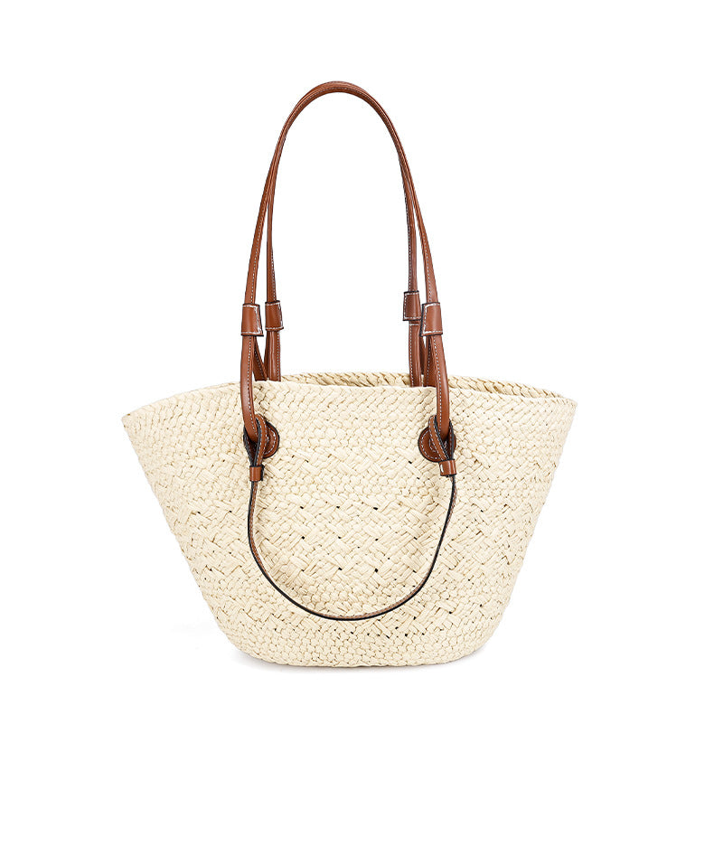 Large Capacity Straw Woven Bag for Women2025Summer new fashion vacation style beach bag single shoulder handbag for women