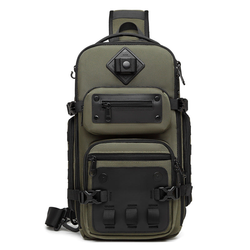 OZUKO Tactical Chest Bag Men's Crossbody Bag Shoulder Bag Men's Outdoor Sports Waterproof High-Quality Men's Bag