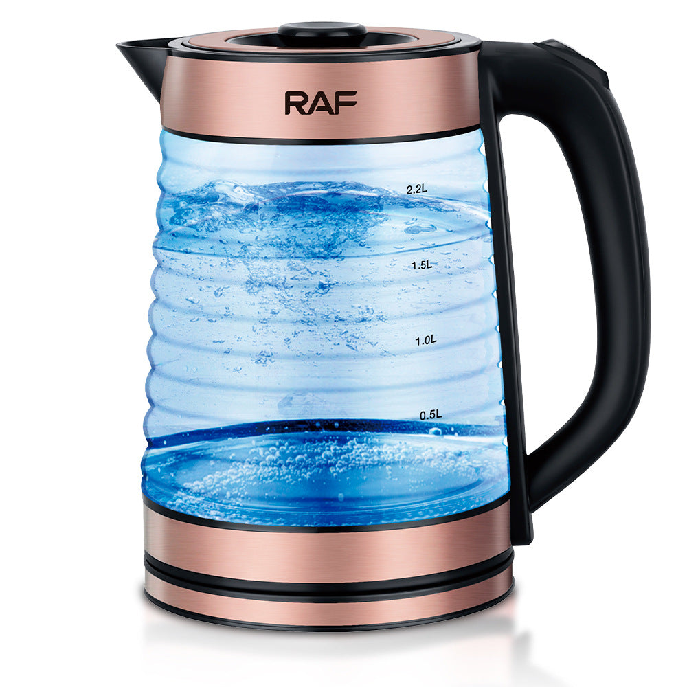 RAF European Standard Transparent Glass2.2L Electric Kettle Automatic Large Capacity Multi-Functional Kettle Overheat Protection