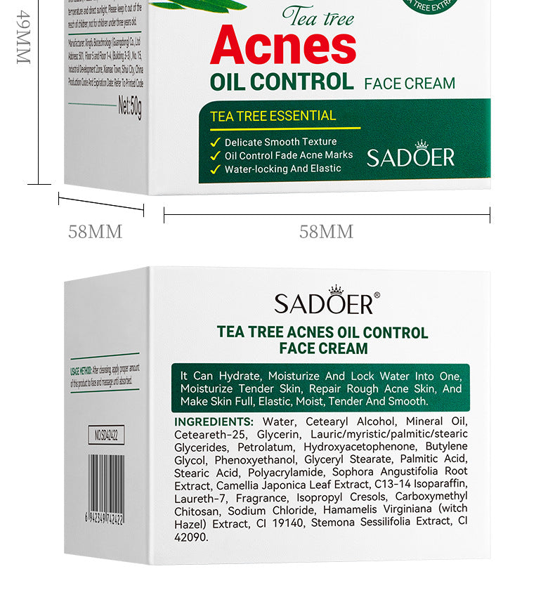 Tea Tree Skincare Set SADOER Cleansing, moisturizing, hydrating five-piece set for  foreign trade wholesale