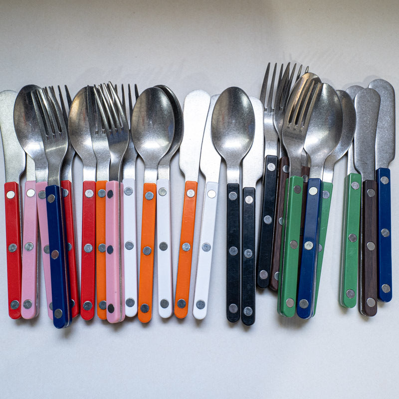 ins Western Dining Tableware ABS Rivet Handle Creative Korean Tableware Clip Handle304Stainless Steel Tableware Snowflake Distressed