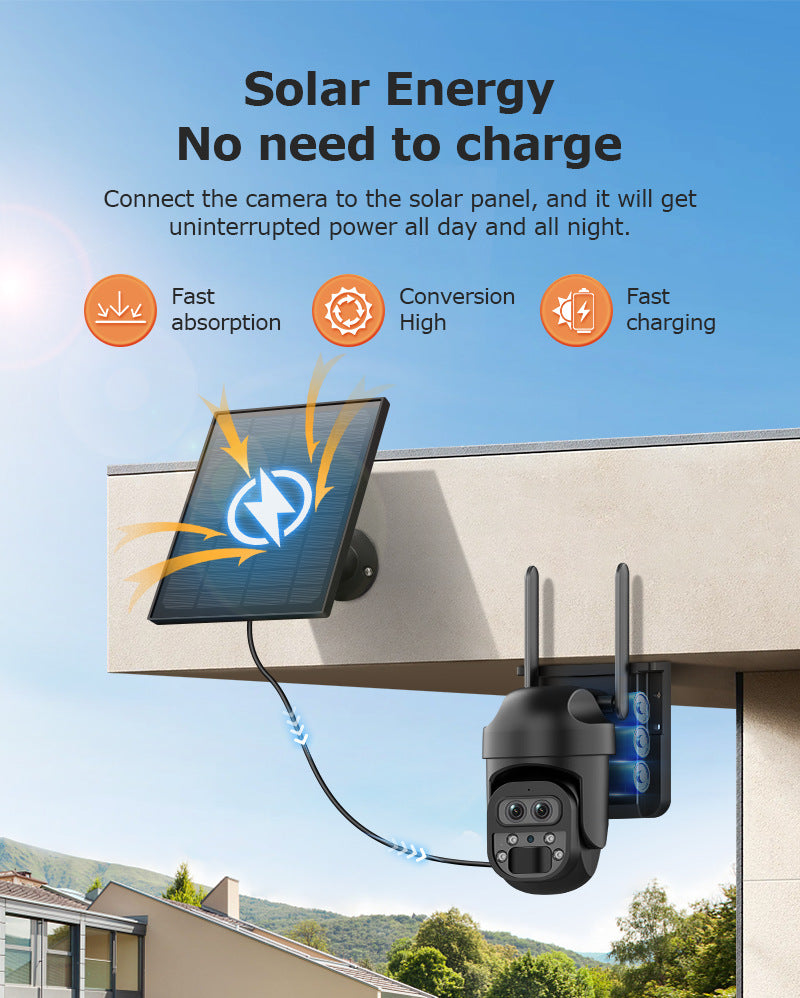 4G Solar Camera Camera12High Magnification Low Power Consumption Surveillance600Wanquan Color Camera Outdoor Waterproof