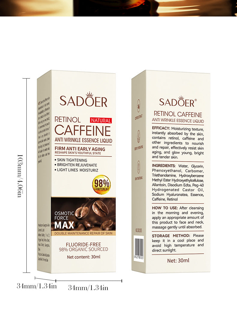 Retinol Caffeine Serum30ml SADOER Hydrating, Moisturizing, and Nourishing  Wholesale