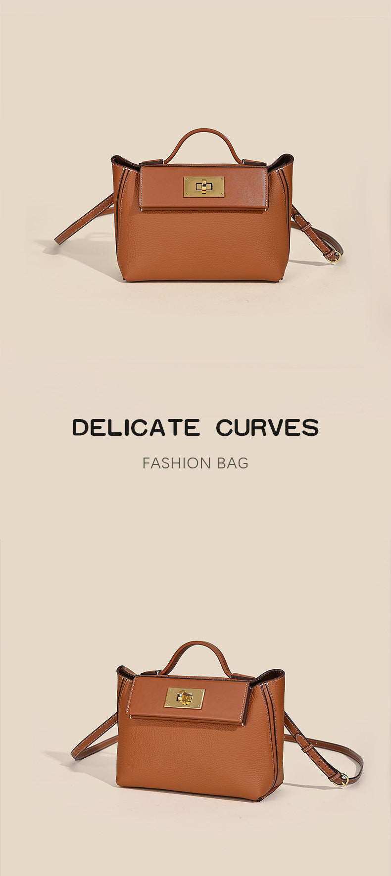 New European and American Style Kelly Bag Versatile Dumpling Bag High-Quality Texture Top Layer Fashion Women's Handbag Tote Shoulder Crossbody Bag