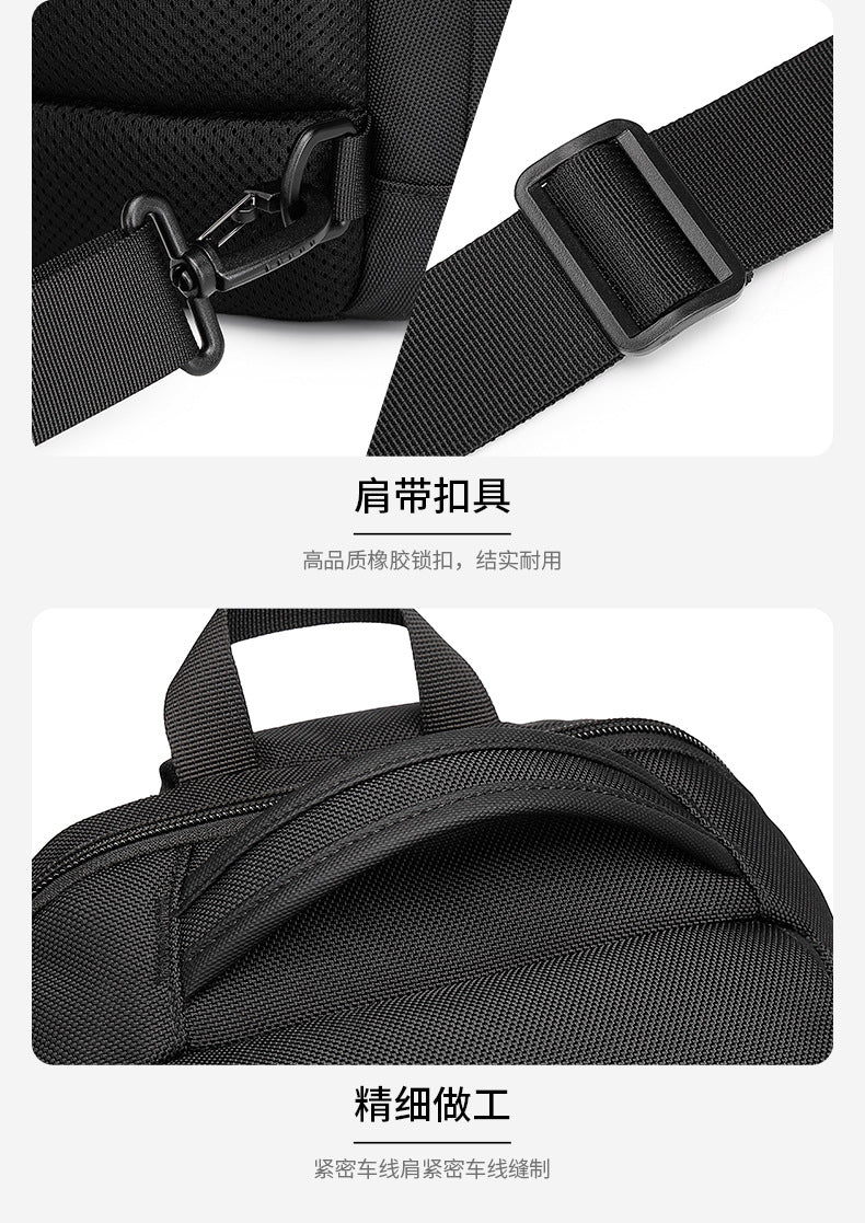 OZUKO Men's Chest Bag Waterproof Large Capacity Multifunctional Crossbody Bag Trendy Portable Lightweight High-end Feel Single Shoulder Bag