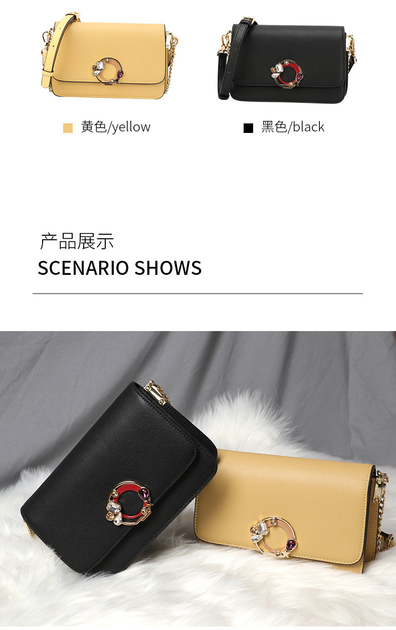 Trolis Luxury Women's Bag Two-Layer Cowhide Small Square Bag Niche Versatile Single Shoulder Crossbody Chain Women's Bag Manufacturer