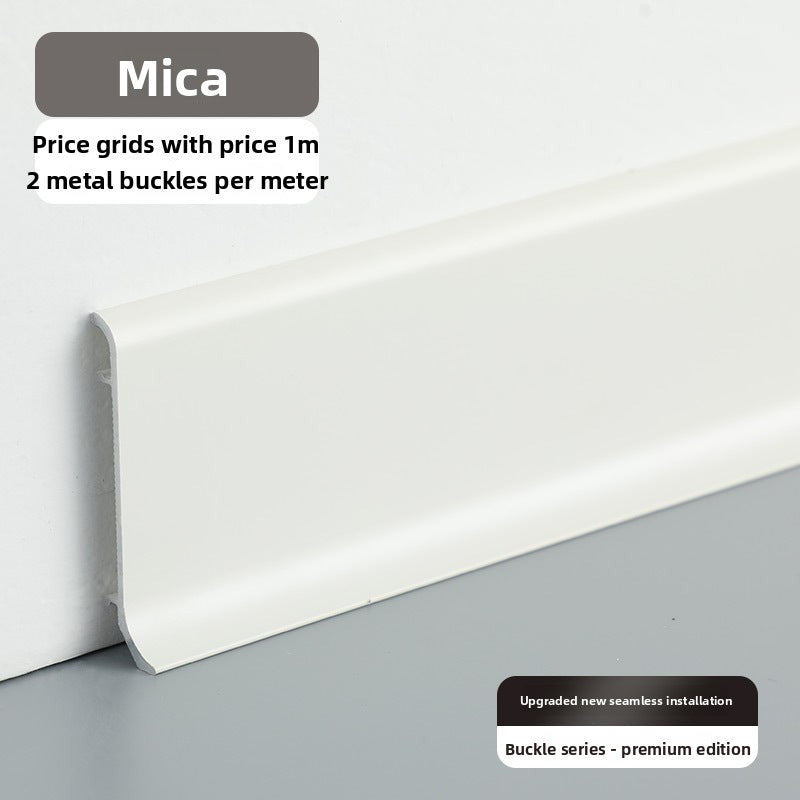 Aluminum alloy skirting board, ultra-thin cream-style baseboard decorative line, curved light-luxury metal snap-on skirting board
