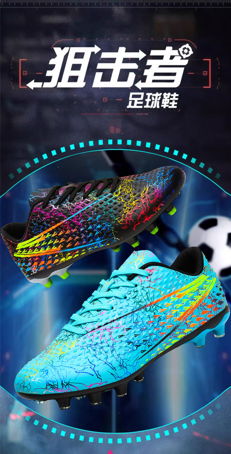 New professional football shoes for men and women AG Long Spike Colorful Multi-Color Youth Student Grass Competition Training Shoes