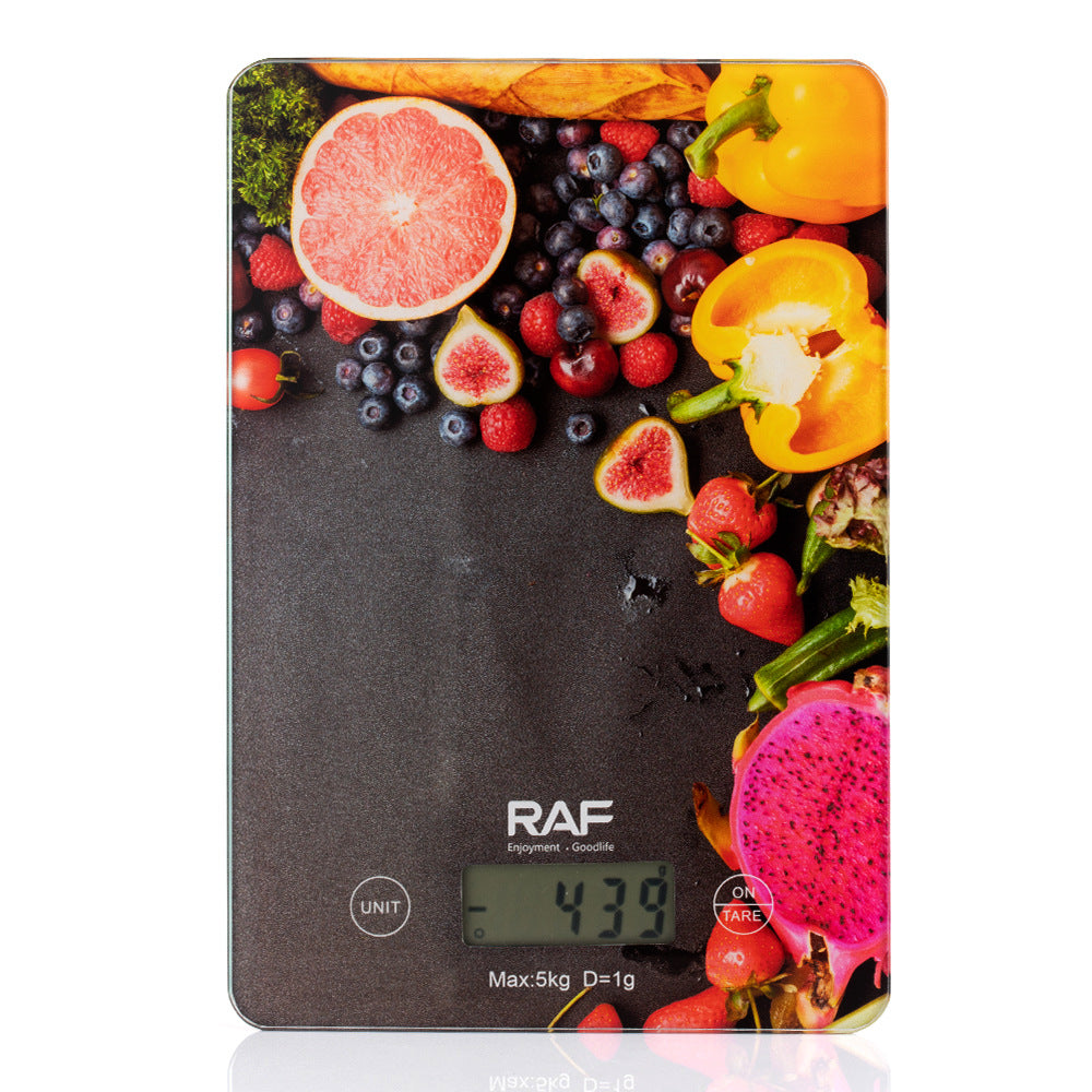 RA  Stainless Steel Peeling Function Waterproof Kitchen Scale Electronic Scale Limit5kg LCD Display Multi-unit Conversion